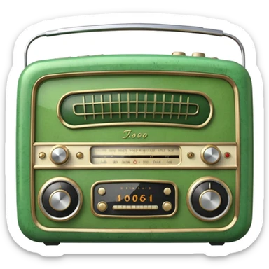 Green vintage radio sticker