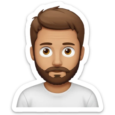 Scruffy beard only head sticker