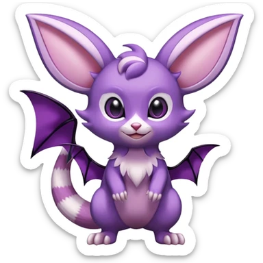 Shiny Furret-Espeon-Noibat-Hybrid (Full body) sticker