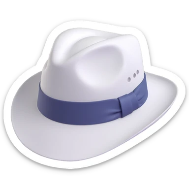 white hat, soft and rounded sticker