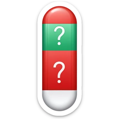A vertical capsule-shaped progress bar with a color gradient from green at the bottom to red at the top. The bar is divided into segments by thin lines, with bold, outlined numbers scaling upward next to it. The very top segment is marked with a white question mark." sticker