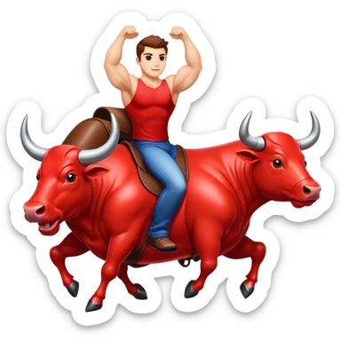 A super sports car that rides a bull sticker