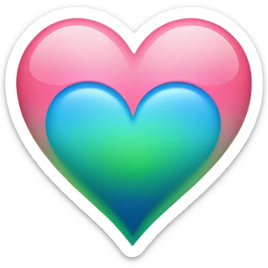 Green and blue ombré heart  sticker