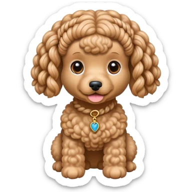 Miniature poodle with braids on its head sticker