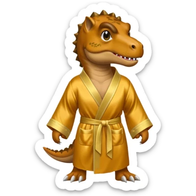 T. rex boxer wearing a robe sticker