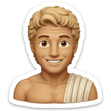 fais une statue grecque homme avec un minimum de sourire sticker