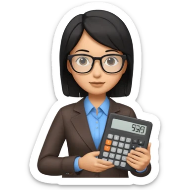 insurer audit person with a calculator 3d render sticker
