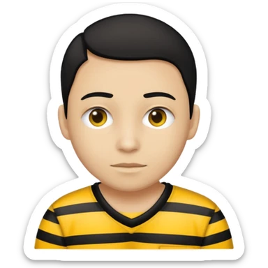 Humain avec une tenue de prisonnier noir et jaune  a bande sticker