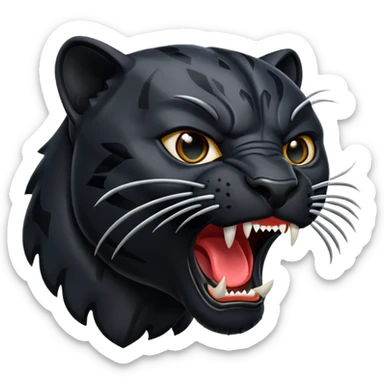 A black panther roaring. (Dangerous) sticker