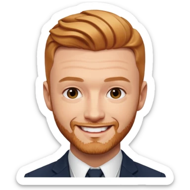 Justin Timberlake with reddish blonde hair sticker