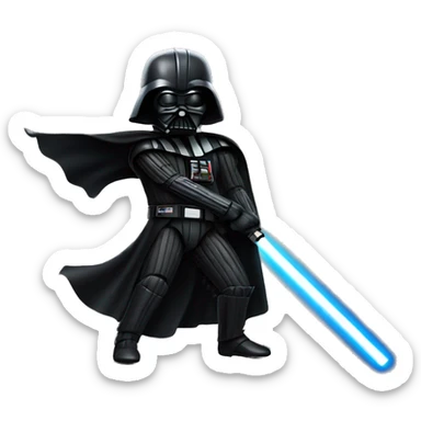Darth vader holding a lightsaber sticker