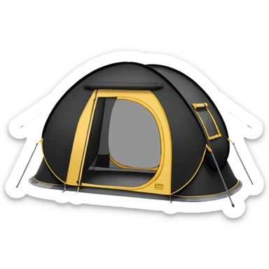 black Tall Oval Narrow Pop up tent  sticker