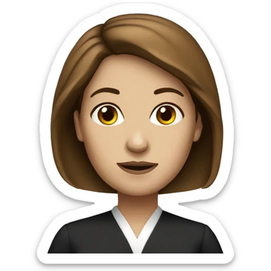 White female lawyer long brown hair sticker