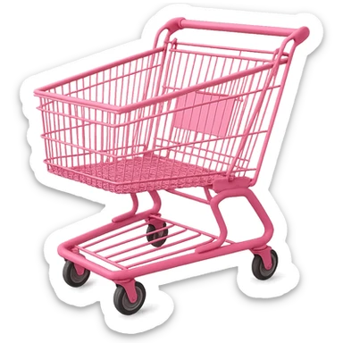 pink shopping cart, variation 4 sticker