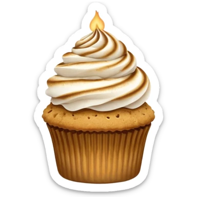 S’mores cupcake with marshmallow and graham cracker sticker