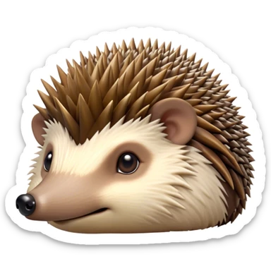 Cinematic Noble Hedgehog Portrait Emoji, Poised and regal, with a compact, spiky build and a rich, earthy Fur of brown spines and a soft underbelly, deep-set soulful beady eyes, Simplified yet sharp and sophisticated features, highly detailed, glowing with a warm, dignified glow, high shine, intelligent and endearing, stylized with an air of woodland charm, focused and attentive, soft glowing outline, capturing the essence of a watchful and confident little hedgehog, so majestic it feels as though it could scurry out of the screen with effortless authority! sticker