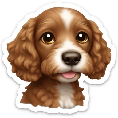Brown Doxiepoo puppy sticker