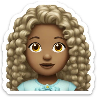 Little girl baby doll sticker