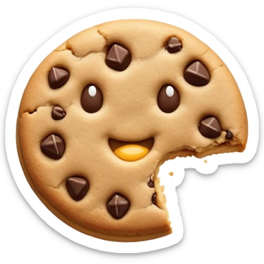 cookie with a bite taken out sticker