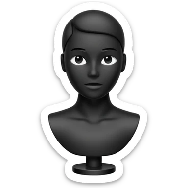 Matte black mannequin in the style of a default avatar. Monochrome with no lines. sticker