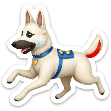 White belgian Shepard Fleeing from police car sticker