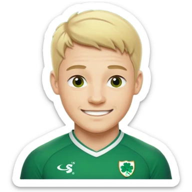 irish rugby player with very short blond hair sticker