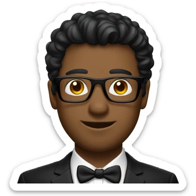 man with slit eye wear black tuxedo  sticker