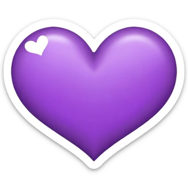 Corazon morado con teamo en el centro  sticker