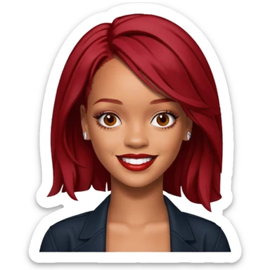 Rihanna with dark red hair sticker