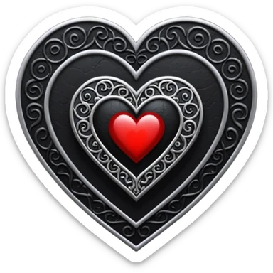goth themed heart with a dark tarot card sticker