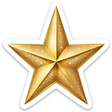 a large sparkle star where each point has a different pattern or texture, varied patterns on single sparkle sticker
