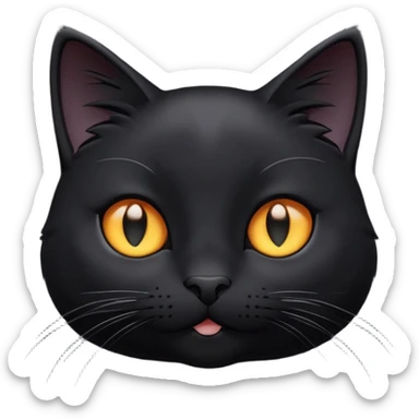 cinematic-cute-black-cat-portrait-emoji,-head-tilted-playfully-and-inquisitively,-sleek-black-fur-with-subtle-hints-of-deep-gray,-simplified-yet-adorable-features,-highly-detailed,-glowing-with-a-warm,-friendly-glow sticker