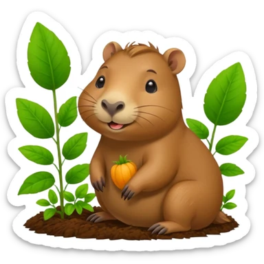 capybara is doing the gardening sticker