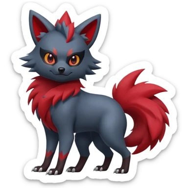 Zorua-Zoroark-Poochyena-Fakémon-hybrid-creature (full body)  sticker