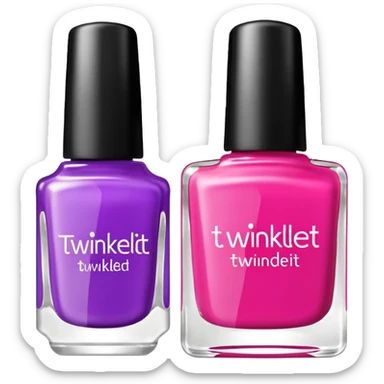 "TwinkledT" name stamping nail polish bottle sticker