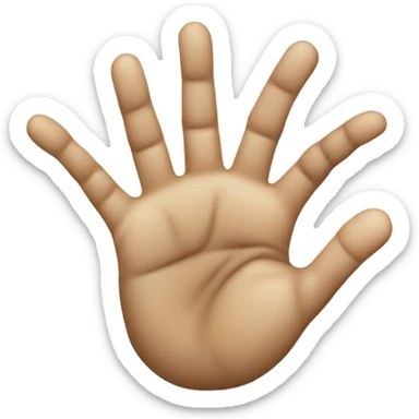 a palm with middle and ring fingers folded down sticker