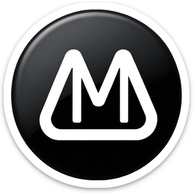 Black Circle with MB written on it sticker