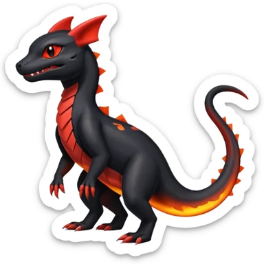 Shiny Salandit-Umbreon-Charmeleon-Fakémon-hybrid-creature (full body)  sticker