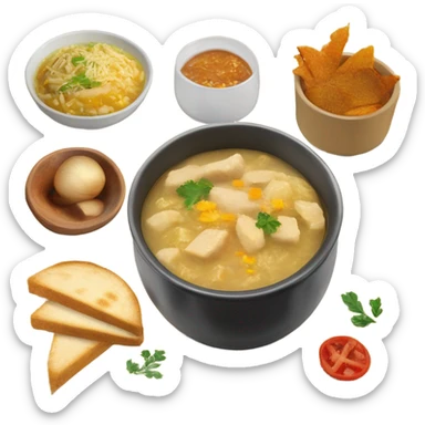 Plato de Sopa de ajiaco en perspectiva sticker