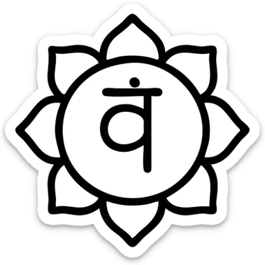 icon on the theme of yoga chakra classes.  sticker