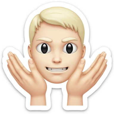 Evil face Rubbing hands together in front sticker