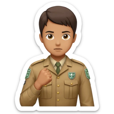 Shinzou wo sasageyo and fist on the chest sticker