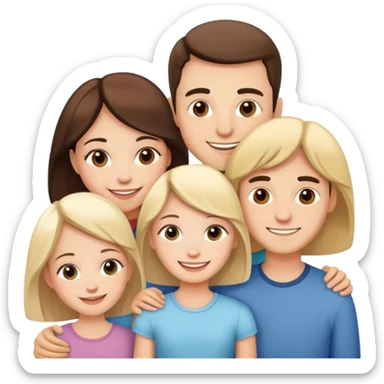 Hugging my family of five, mom, dad, two sisters and a brother  sticker