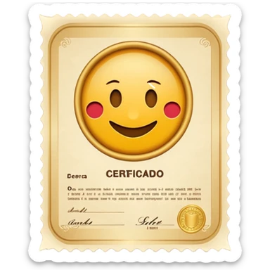 preciso de um emoji representando um certificado em papel com carimbo ou selo sticker