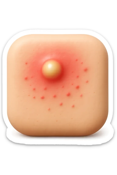 emoji 3d stile iphone di epidermide con rossore e brufolo sticker