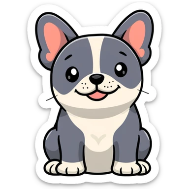 cute french bulldog smiling sticker