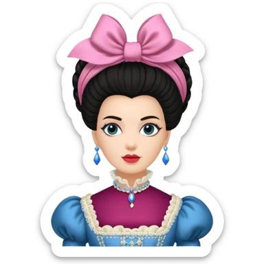 marie Antoinette fashion dark haired woman sticker