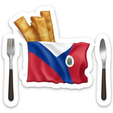 Dominican Republic flag with Korean food  sticker