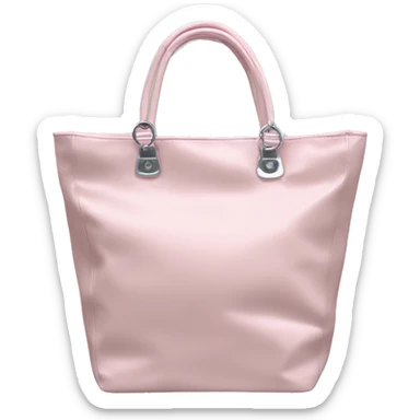 Light Pink shopper bag with silver hardware y2k early 2000s sticker