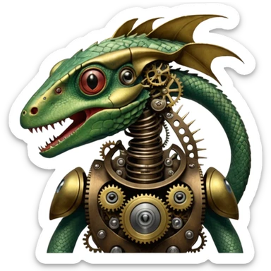 cinematic steam-punk -  hieronymus bosch phantasmagoric mutated creatures - hybrids of human and reptiles sticker